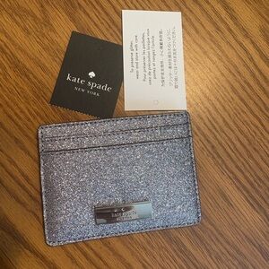 Kate Spade Metallic Silver Card Holder